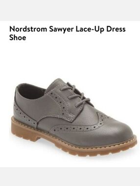 NORDSTROM Boy's Sawyer Lace Up Gray Dress Shoe 3M